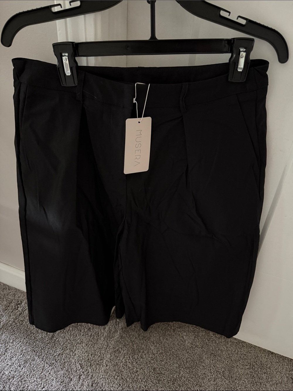 Musera Black Women’s Bermuda Shorts - Tailored High-Waist and backless top